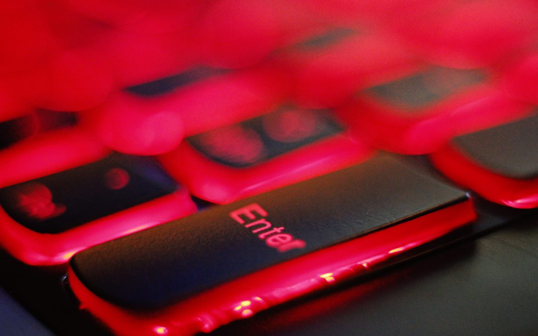 a close up of a red and black keyboard
